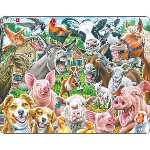 Funny Farm Animal Jigsaw Puzzle Game for Kids and Toddlers for