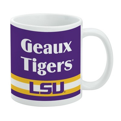 Geaux Tigers LSU Ceramic Coffee Mug Novelty Gift Mugs for Coffee Tea and Hot Drinks 11oz White