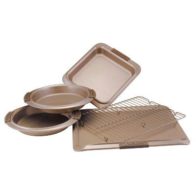 Anolon Advanced Bronze Bakeware 5pc Nonstick Set with Silicone Grips