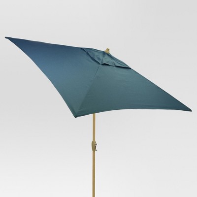 6.5' Square Umbrella - Medium Blue - Light Wood Finish - Threshold™