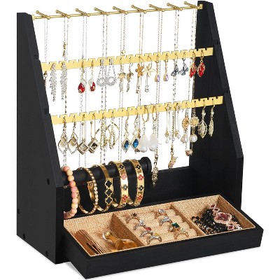 Jewelry Organizer Stand, 5 Layer Earring Holder Organizer with Necklace Holder, Organizer Display