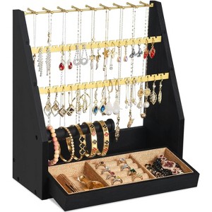 Jewelry Organizer Stand, 5 Layer Earring Holder Organizer with Necklace Holder, Organizer Display - 1 of 4