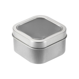 Unique Bargains Tinplate Portable Compact Durable Storage Container with Clear Window Lids 2 Pcs - 1 of 4