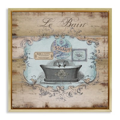 Stupell Industries Le Bain Vintage Style Bath, 25" x 25"