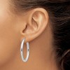 Black Bow Jewelry 3.5mm x 38mm Polished 14k White Gold Classic Oval Tube Hoop Earrings - 3 of 4