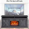 Fireplace TV Stand Fits TV up to 65 Inch Farmhouse Entertainment Center with 23 Inch Electric Fireplace 2 Open Shelves and 2 Barn Door Storage Cabine - 4 of 4