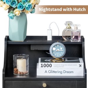 Karl Home 2-Drawer Black Particle Board 17.72in. W Nightstands - 1 of 4
