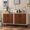 Costway Set of 2 Sideboard Buffet Storage Cabinet Kitchen Cupboard with Adjustable Shelf - 2 of 4