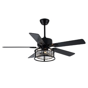 Bella Depot 52" Crystal Ceiling Fan with Light and Remote 6-Speed for Dining Room Bedroom - 1 of 4