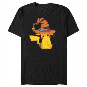 Men's Pokemon Halloween Pikachu Witch Hat T-Shirt - 1 of 4