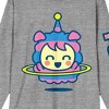 Tamagotchi Sheep Play With Me Crew Neck Long Sleeve Gray Heather Adult Tee - 2 of 3