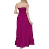LA LEELA Women's House Daily Routine Evening Wear A line Maxi Smocked Top Dress Long Bohemian Strapless Tube Dresses for Women - 3 of 4
