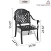 Grungis Aluminum Outdoor Chairs Set of 4,Patio Dining Chairs with Red Cushion and Black Frame,Kitchen Chairs for Dining Room,Patio,Black - 3 of 4