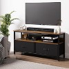 Modern TV Stand with Dual Fabric Drawers & Metal Frame - Holds Up to 55" TV, Waterproof Top & Adjustable Feet - Media Console for Living Room - 2 of 4
