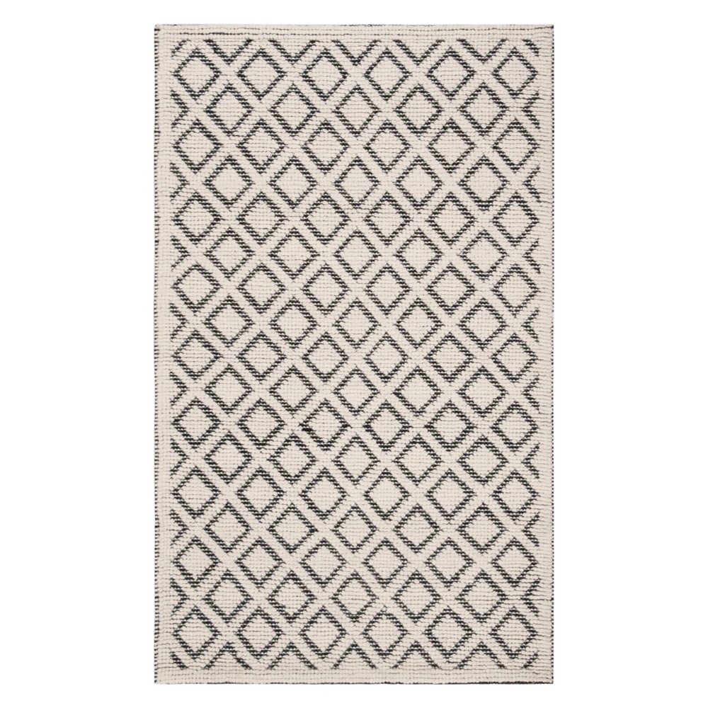 3'x5' Danette Geometric Woven Rug Ivory/Black - Safavieh