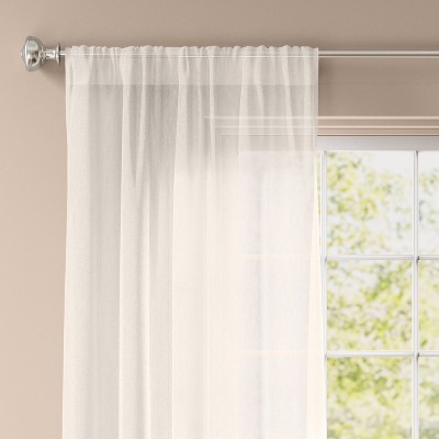 63x50 Ceri Linen Textured Jute Tabs Semi-sheer Curtain Panel White - No.  918 : Target