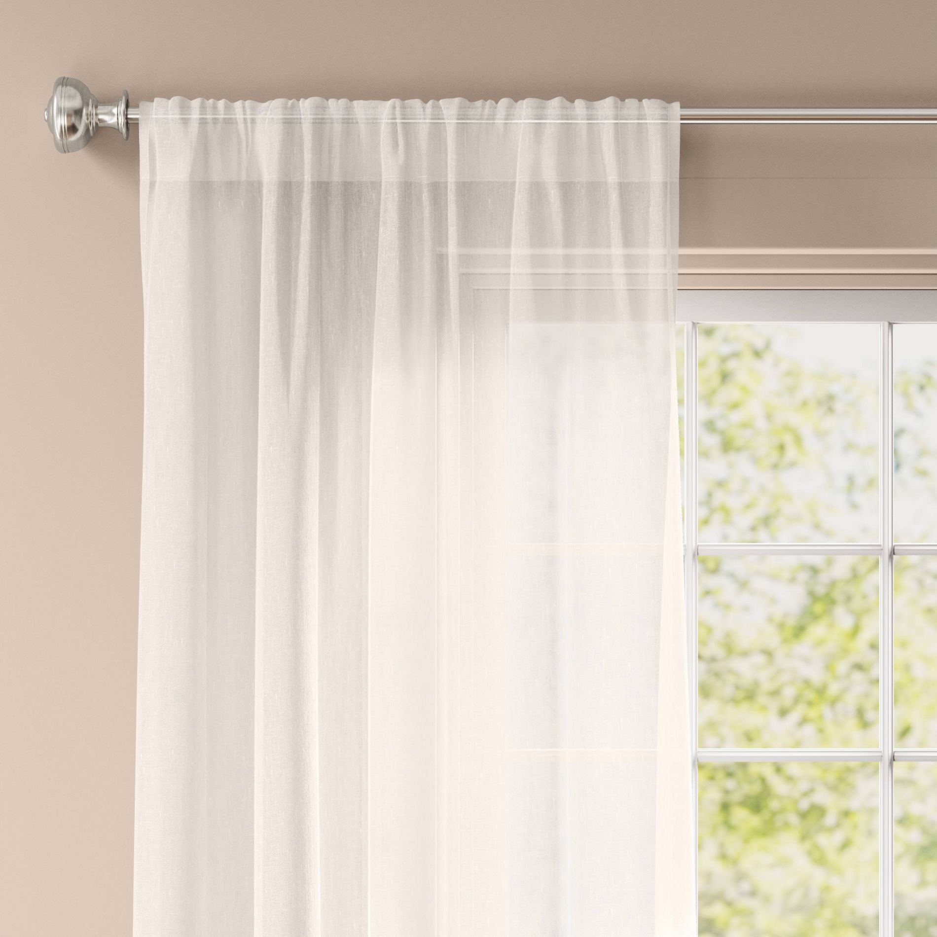 54"x95" Light Filtering Textural Sheer Curtain Panel Ivory - Threshold™: Recycled Polyester, Rod Pocket, UV Protection