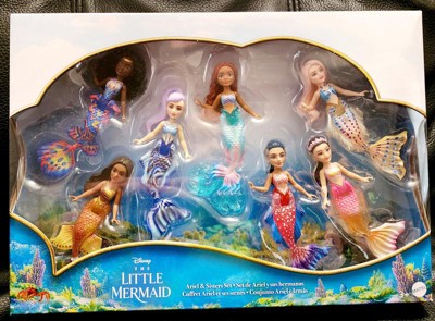 Disney The Little Mermaid Ariel And Sisters Small Doll Set With 7 ...