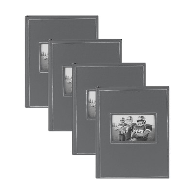 9.45 X 11.75 Debossed Faux Leather Photo Album Gray - Kate