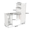 Stretchable Desk Home Office Desk, Lockable Wheels, 4-Layer Storage Shelves, Foldable Desk Writing Desk, As Bookshlef - ModernLuxe - 3 of 4
