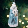 Arctic Whispers Santa Glass Christmas Ornament, Snowy Winter Theme with Light Blue Robe| OrnamentallyYou - 4 of 4