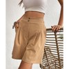 Women's High-Waisted Wide Leg Dress Shorts - Elegant Office Commuter Shorts - 3 of 4