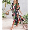 HAPPY BAY Women's House Daily Routine Evening Wear Loungewear Maxi Kaftan Casual Long Slit Dress Caftan Dresses for Women One Size Multicolored Floral - 2 of 4