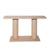 HDZNVF 59in Modern Minimalist Wooden Natural Console Table with Column Pedestal Design - 3 of 4