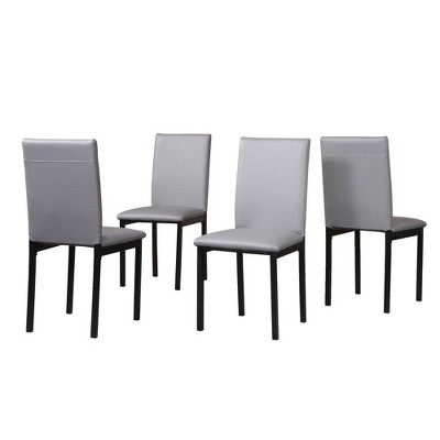 NicBex Set of 4 Dining Chairs with Faux Leather Seat and Metal Frame,Armless Chairs for Kitchen,Living Room
