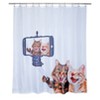 Cat Selfie Shower Curtain White - Moda at Home: Polyester Fabric, Machine Washable, Buttonhole Top - image 3 of 3