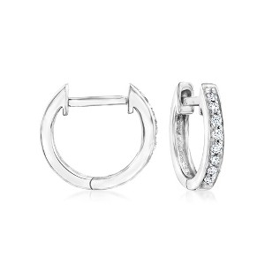 Pure Collection by Ross-Simons 0.10 ct. t.w. Diamond Huggie Hoop Earrings in Sterling Silver - 1 of 4