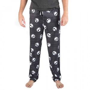 Mens Nightmare Before Christmas Jack Skellington Pinstripe AOP Sleep Pants - 1 of 1