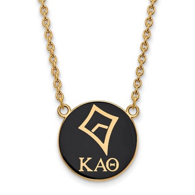 Black Bow Jewelry 14k Yellow Gold Plated Sterling Silver Kappa Alpha Theta Greek Life Necklace 18 Inch