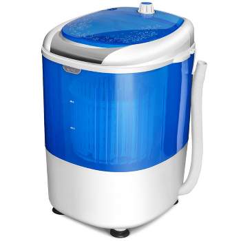 Costway Portable Mini Washing Machine Compact Twin Tub 15.4lbs Washer Spin Spinner White/Blue