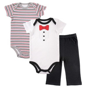 Luvable Friends Baby Boy Cotton Bodysuit and Pant, Black - 1 of 1