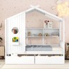 Twin Size House Bed with 2 Drawers and Storage Shelf - 2 of 4