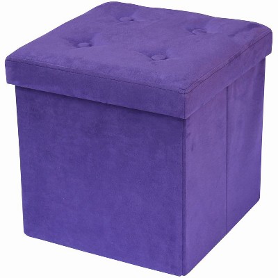 Seat & Declutter! Plush cushion, hidden storage, lightweight & portable. Folds flat