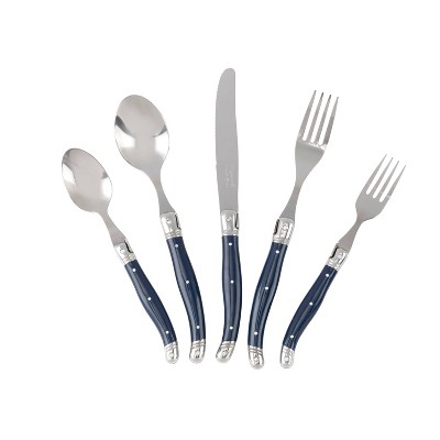 French Home Laguoile 20pc Stainless Steel Silverware Set Navy
