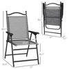 4 Piece Folding Patio Camping Chair Set, Sports Chairs for Adults with Armrests, Mesh Fabric Seat for Lawn - 3 of 4