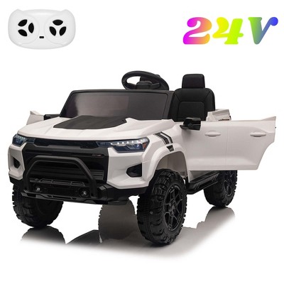 24V 2-Seater Electric Ride-On Truck for Kids with Remote Control, LED Lights, Music, Storage, Battery Powered Car Toy for Toddlers Boys & Girls