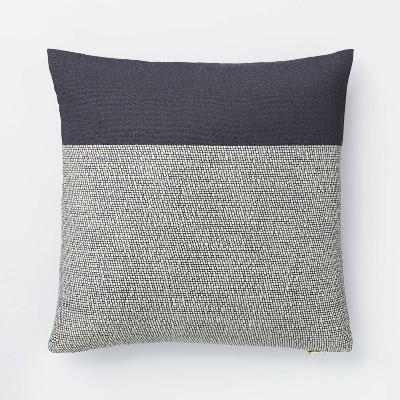 Color Block Square Throw Pillow Cream/Blue - Threshold™ designed with Studio McGee