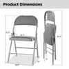 Real Relax Folding Chairs with Padded Seats for Events Home Office, Pu Leather Folding Chair - 3 of 4