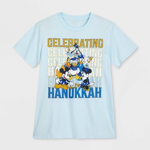 Men s Mickey Mouse Hanukkah Short Sleeve Graphic T shirt Light