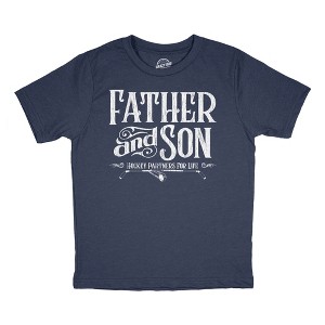 Youth Funny T Shirts Father And Son Hockey Partners For Life Sarcastic Fathers Day Graphic Tee For Kids - Crazy Dog Youth T Shirt - 1 of 4