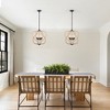 PAKOKULA 6-Light Black Geometric Cage Chandelier with Curved Rattan Accents, 17.7 in. Wide, Farmhouse Rustic Kitchen Island Light, Dimmable - 3 of 4