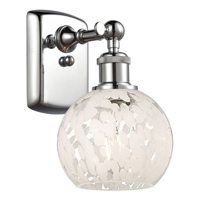 White Mouchette - 1 Light Wall Sconce In Modern Style-9 Inches Tall and 6 Inches Wide