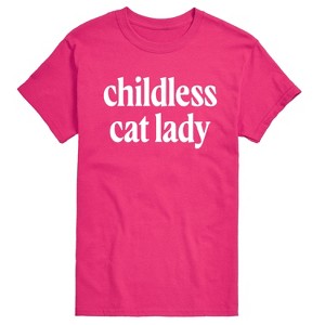Men's - Instant Message - Childless Cat Lady White Short Sleeve Graphic T-Shirt - 1 of 4