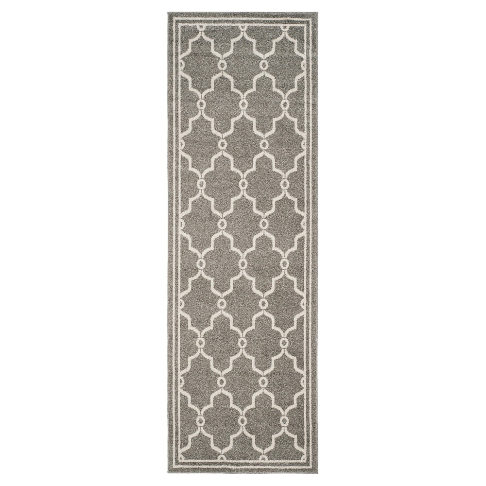 Prato 2'3inx11' Indoor/Outdoor Runner - Dark Gray/Beige - Safavieh