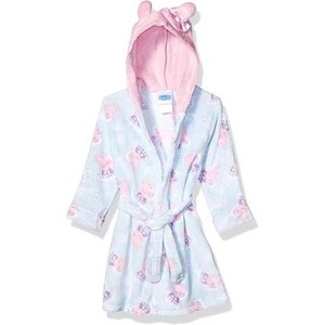 Peppa Pig Toddler Girl's Velvet Hooded Plush Fleece Robe - 1 of 4