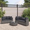 vidaXL Patio Sofa Set with Cushions Lounge Setting Outdoor 9 Piece Poly Rattan - Gray - 2 of 4